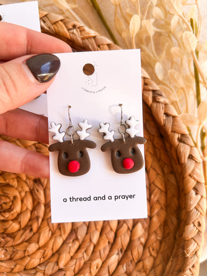 Rudolph the Reindeer Theme Earrings | Christmas Style | Holidays | Christmas Gifts