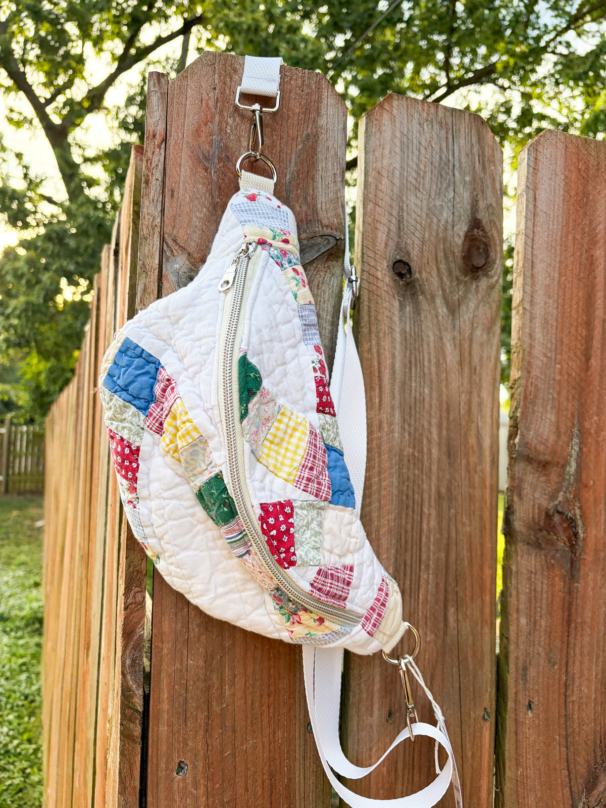 Vintage Quilt Crossbody Bag Style 1 | Wedding Ring | Upcycled Accessories | Fanny Pack | Adjustable Straps