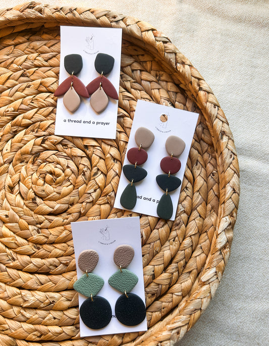 Cute Winter Dangle Earrings | Statement Earrings | Clay Earrings | Boho Styles