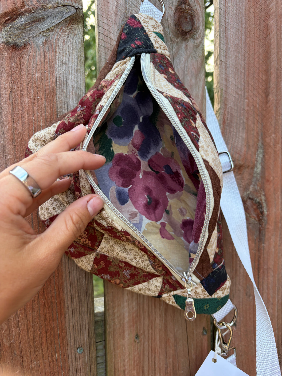 Vintage Quilt Crossbody Bag Style 3 | Fall Quilts | Upcycled Accessories | Fanny Pack | Adjustable Straps