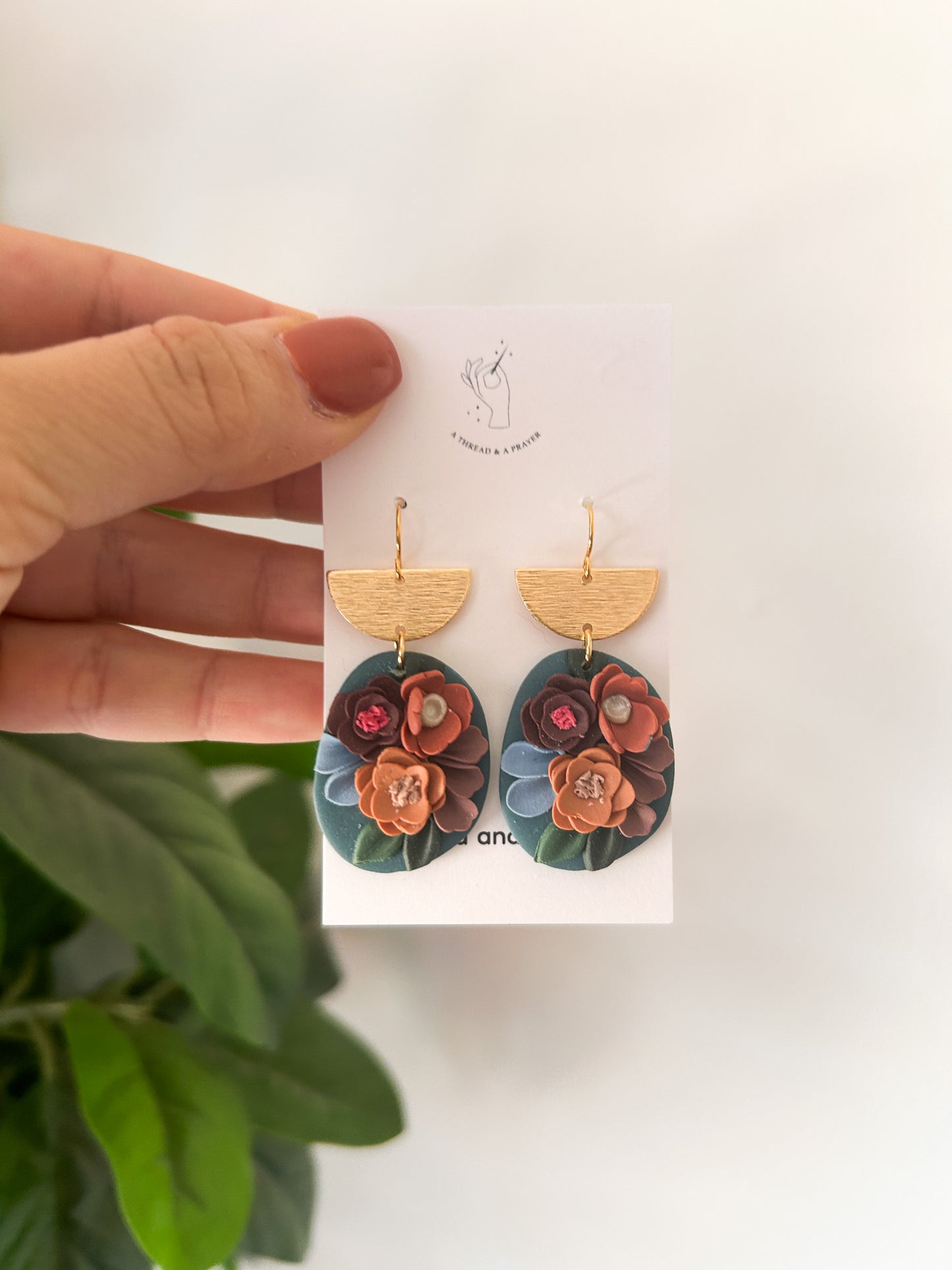 Fall Floral Garden Dangle Earrings | Dainty Flower Earrings | Trendy Styles | Lightweight | Deep Colors
