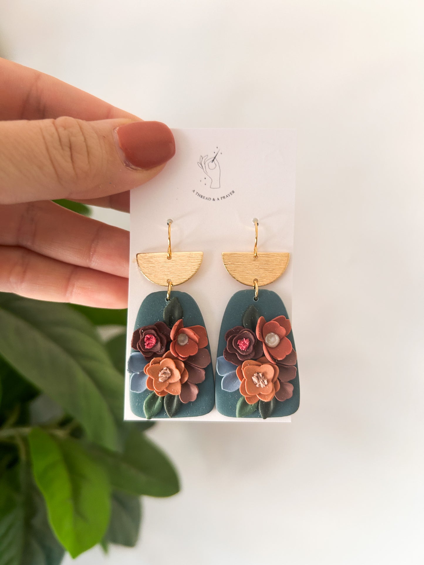 Fall Floral Garden Dangle Earrings | Dainty Flower Earrings | Trendy Styles | Lightweight | Deep Colors