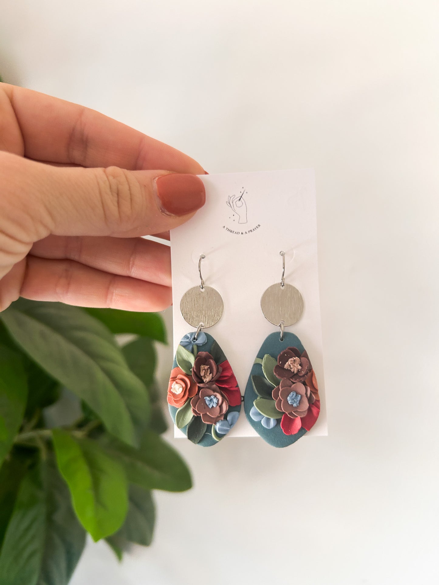 Fall Floral Garden Dangle Earrings | Dainty Flower Earrings | Trendy Styles | Lightweight | Deep Colors