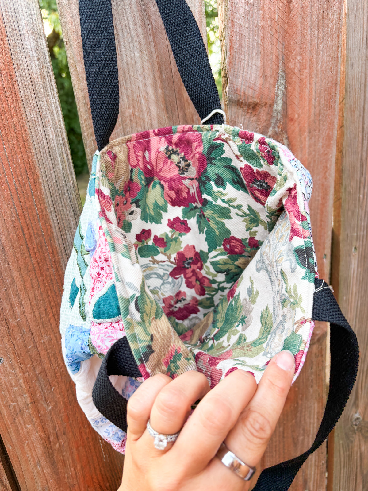 Vintage Basic Tote Bags  | Older Quilts | Upcycled Accessories | Vintage Fabric | Fall Tote Bag