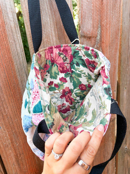 Vintage Basic Tote Bags  | Older Quilts | Upcycled Accessories | Vintage Fabric | Fall Tote Bag