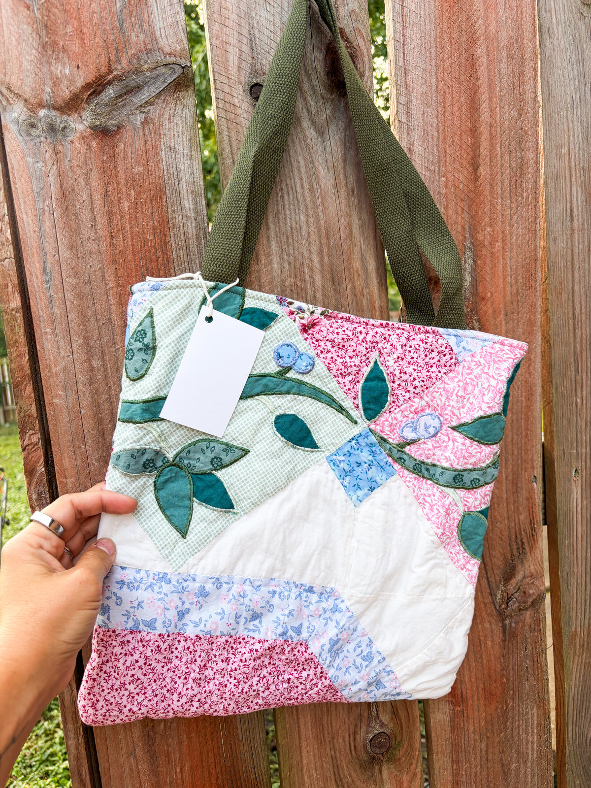 Vintage Basic Tote Bags  | Older Quilts | Upcycled Accessories | Vintage Fabric | Fall Tote Bag