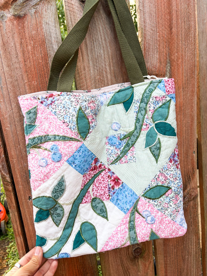 Vintage Basic Tote Bags  | Older Quilts | Upcycled Accessories | Vintage Fabric | Fall Tote Bag