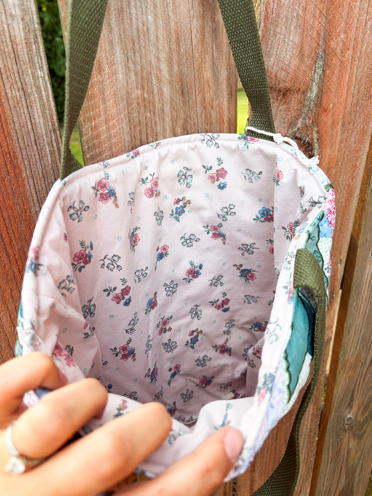 Vintage Basic Tote Bags  | Older Quilts | Upcycled Accessories | Vintage Fabric | Fall Tote Bag