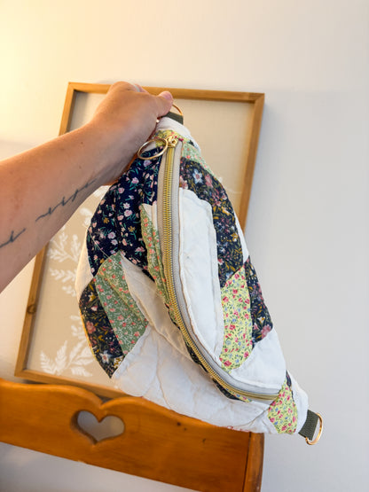 Vintage Quilt Crossbody Bag Style 3 | Fall Quilts | Upcycled Accessories | Fanny Pack | Adjustable Straps
