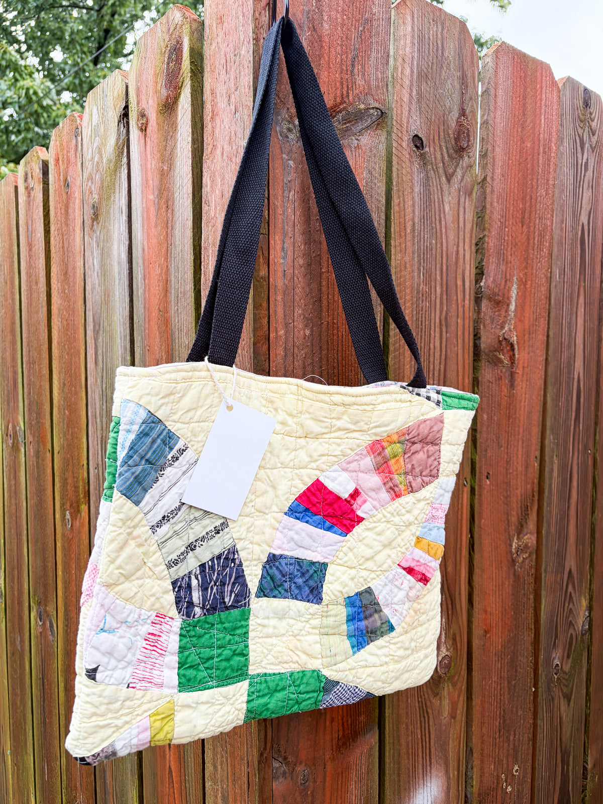 Vintage Basic Tote Bags  | Older Quilts | Upcycled Accessories | Vintage Fabric | Fall Tote Bag