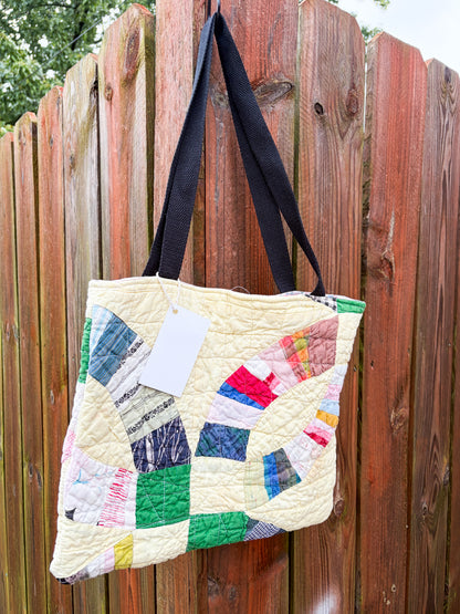 Vintage Basic Tote Bags  | Older Quilts | Upcycled Accessories | Vintage Fabric | Fall Tote Bag