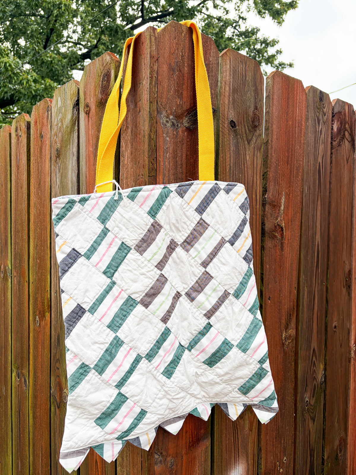 Vintage Basic Tote Bags  | Older Quilts | Upcycled Accessories | Vintage Fabric | Fall Tote Bag