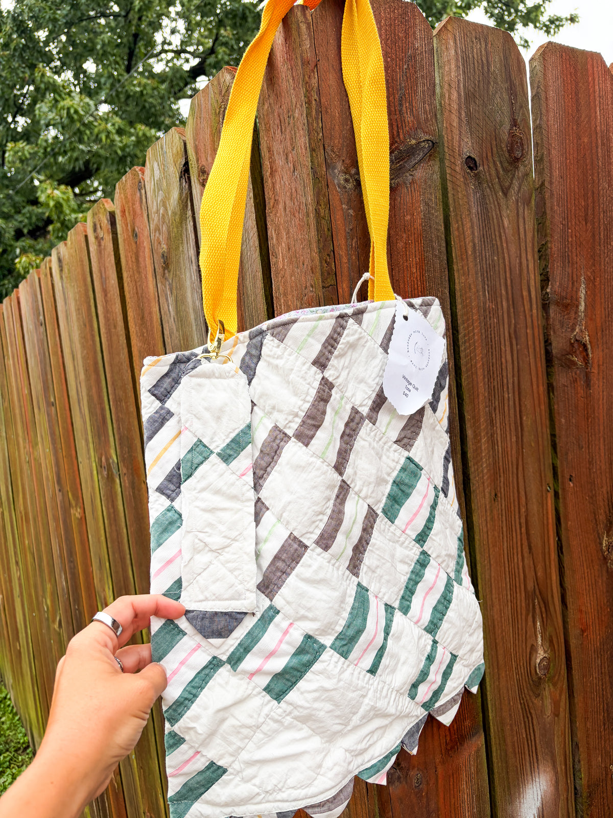 Vintage Basic Tote Bags  | Older Quilts | Upcycled Accessories | Vintage Fabric | Fall Tote Bag