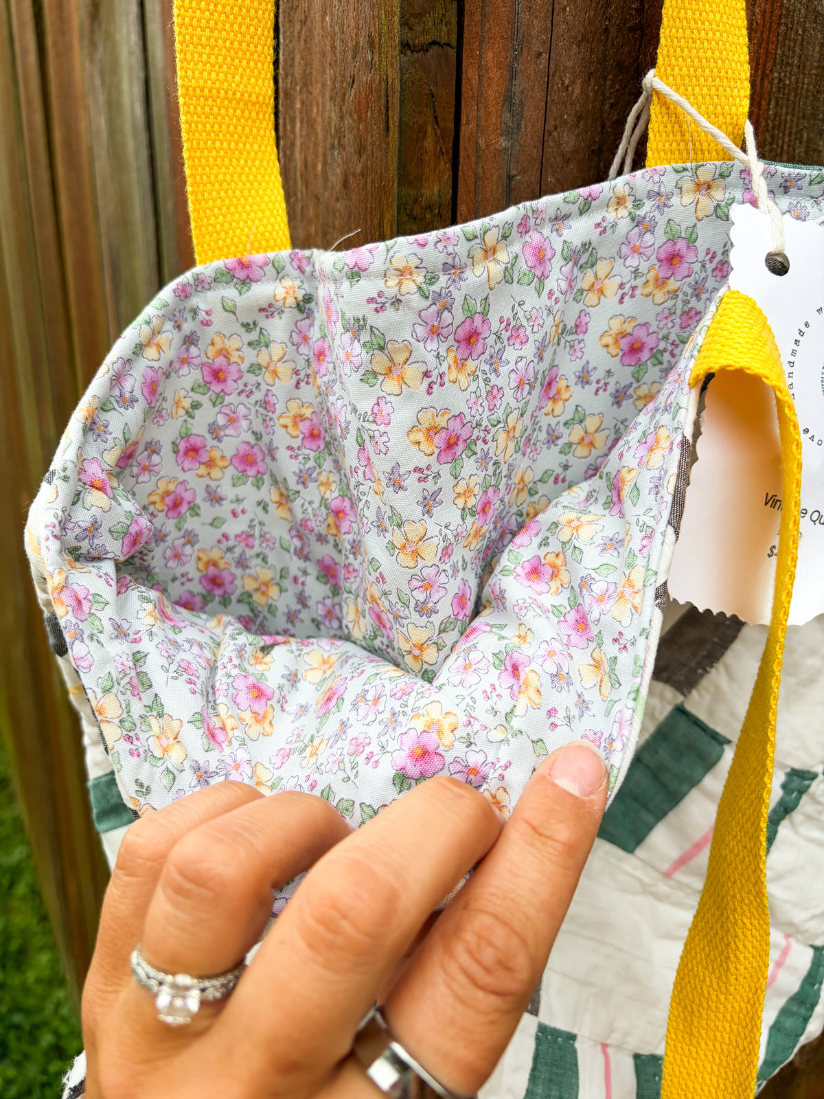 Vintage Basic Tote Bags  | Older Quilts | Upcycled Accessories | Vintage Fabric | Fall Tote Bag