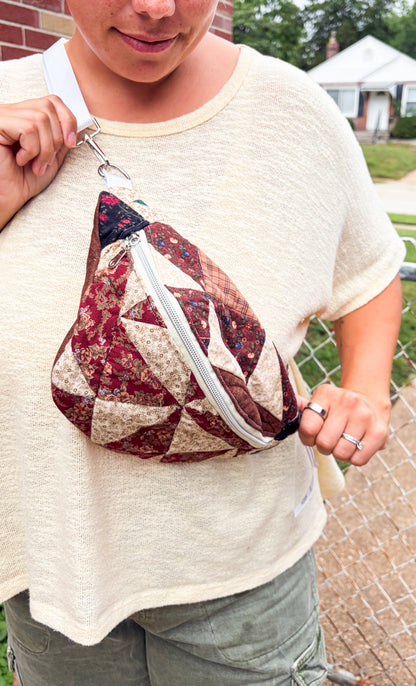 Vintage Quilt Crossbody Bag Style 3 | Fall Quilts | Upcycled Accessories | Fanny Pack | Adjustable Straps