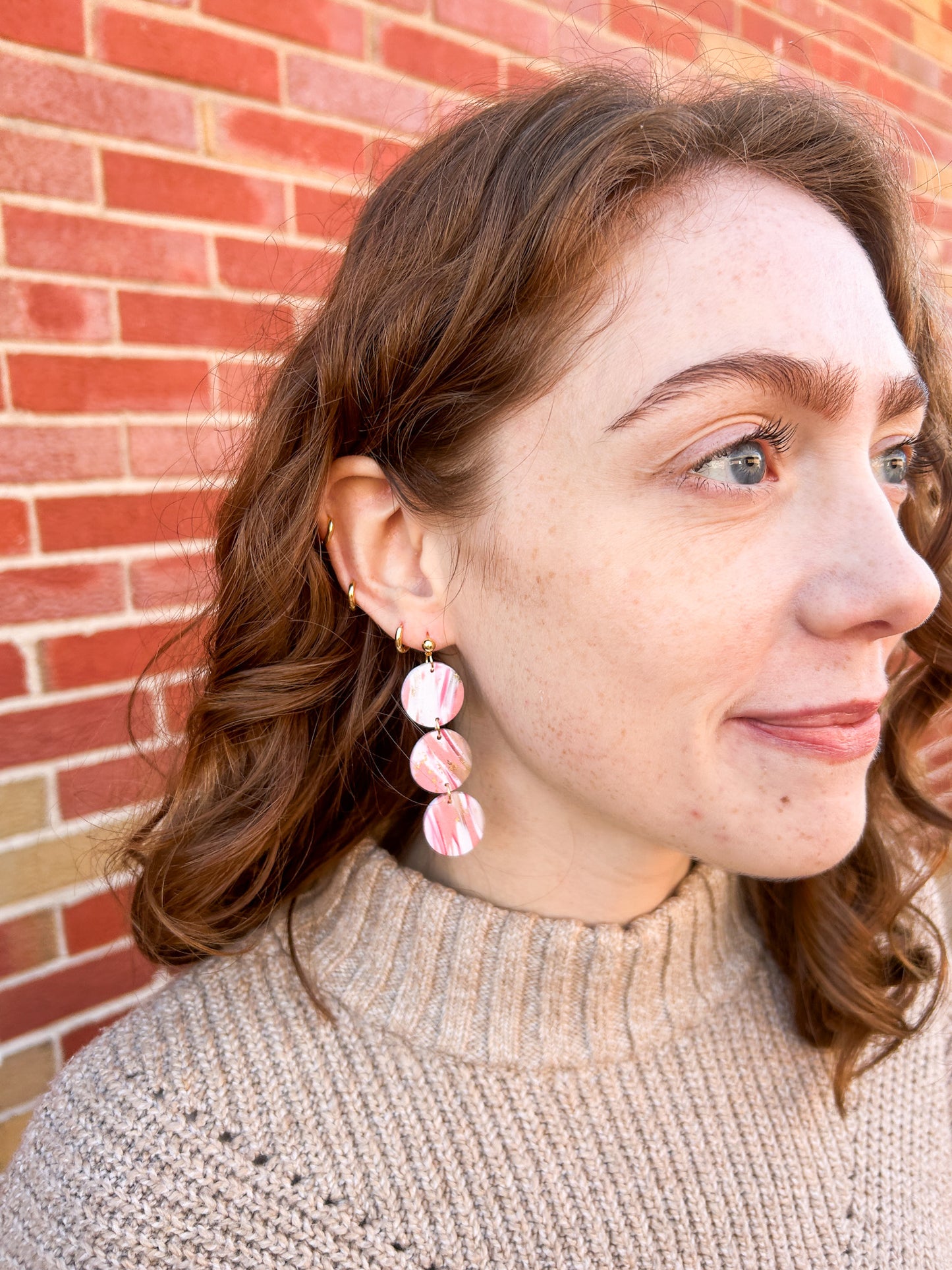 Pretty in Pink Clay Earrings | Princess Style | Fun Spring Style | Lightweight Earrings