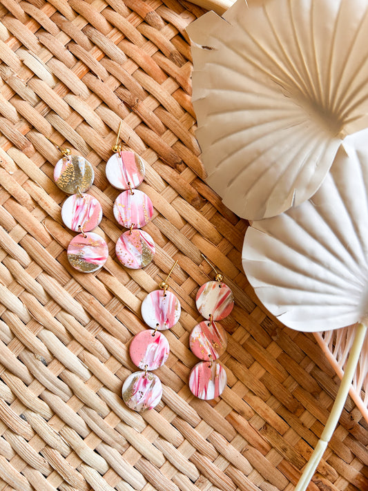 Pretty in Pink Clay Earrings | Princess Style | Fun Spring Style | Lightweight Earrings