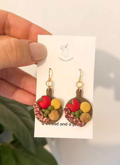 Friendsgiving Charcuterie Board Earrings | Wine Club | Book Club | Foodie Earrings | Mini Food | Girl Dinner