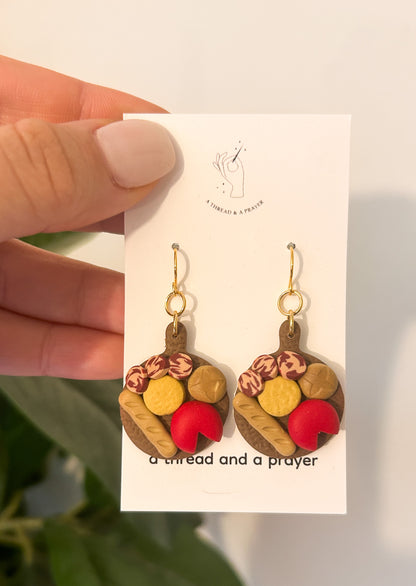 Friendsgiving Charcuterie Board Earrings | Wine Club | Book Club | Foodie Earrings | Mini Food | Girl Dinner