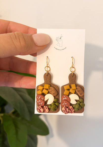 Friendsgiving Charcuterie Board Earrings | Wine Club | Book Club | Foodie Earrings | Mini Food | Girl Dinner