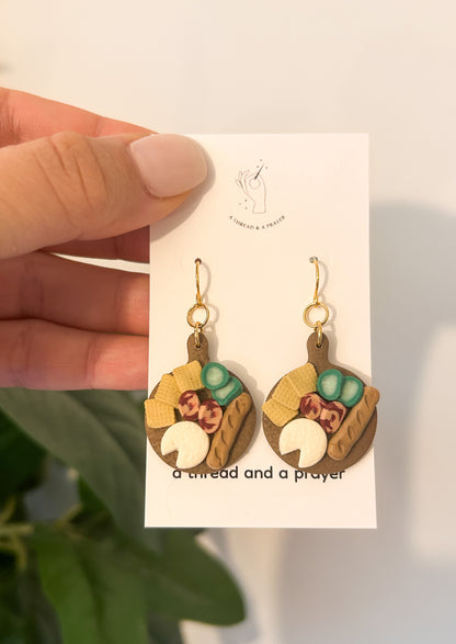 Friendsgiving Charcuterie Board Earrings | Wine Club | Book Club | Foodie Earrings | Mini Food | Girl Dinner