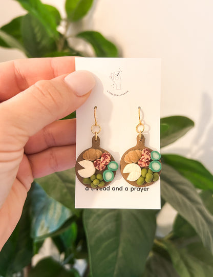 Friendsgiving Charcuterie Board Earrings | Wine Club | Book Club | Foodie Earrings | Mini Food | Girl Dinner