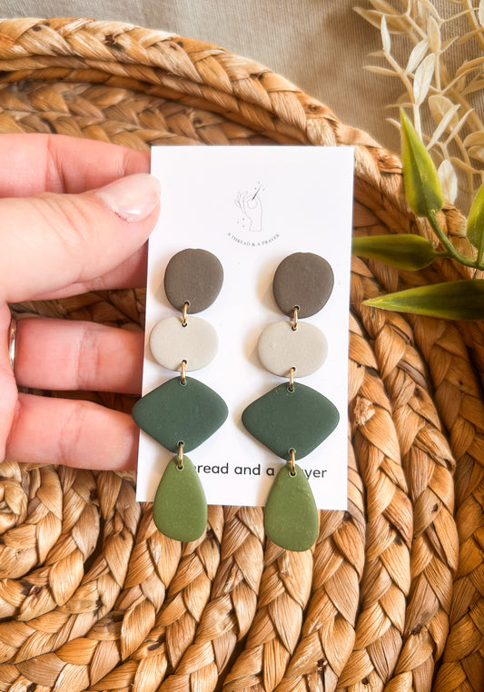 Long Boho Winter Clay Earrings | Lightweight | Trendy