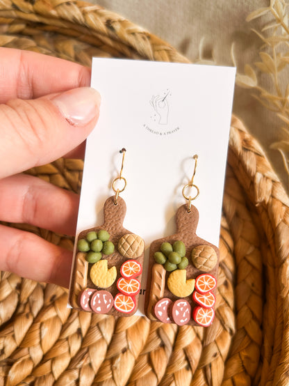 Friendsgiving Charcuterie Board Earrings | Wine Club | Book Club | Foodie Earrings | Mini Food | Girl Dinner