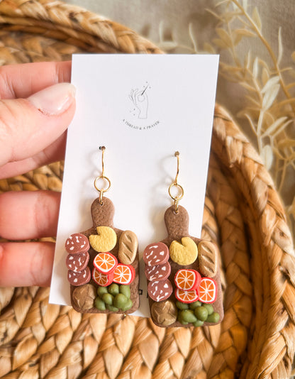 Friendsgiving Charcuterie Board Earrings | Wine Club | Book Club | Foodie Earrings | Mini Food | Girl Dinner