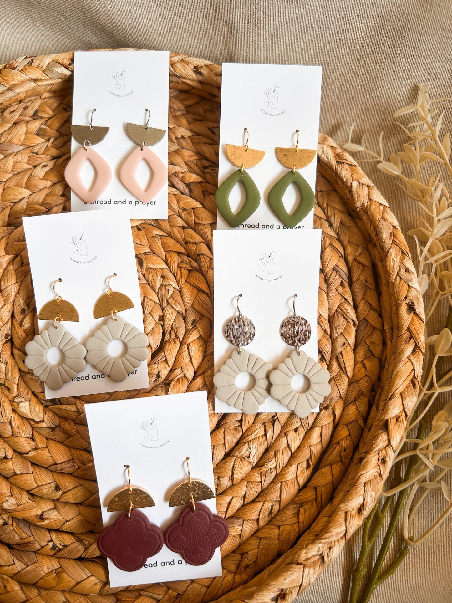 Basic Winter Earring Styles | Earth Tones | Clay Earrings | Winter Colors
