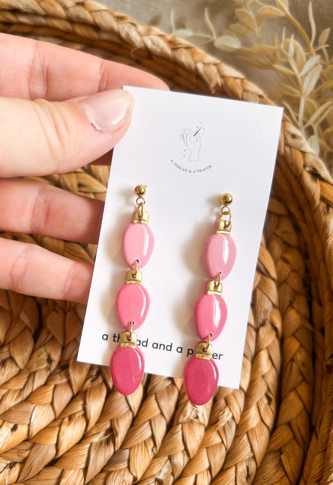 Holiday Lights Shiny Earrings | Christmas Style | Holidays | Christmas Gifts | Pink