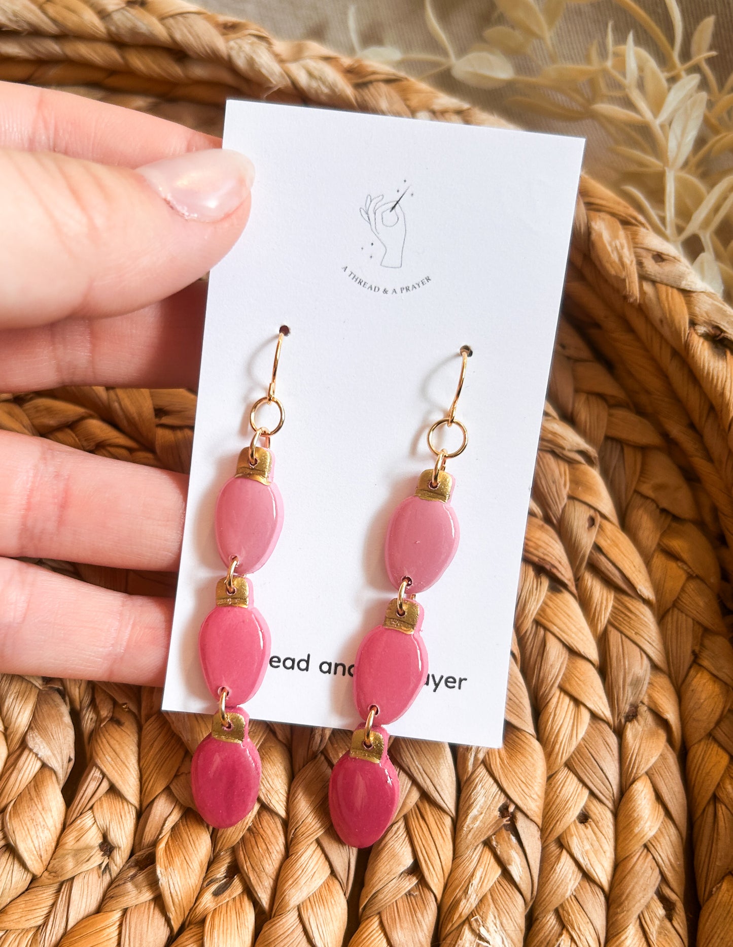 Holiday Lights Shiny Earrings | Christmas Style | Holidays | Christmas Gifts | Pink
