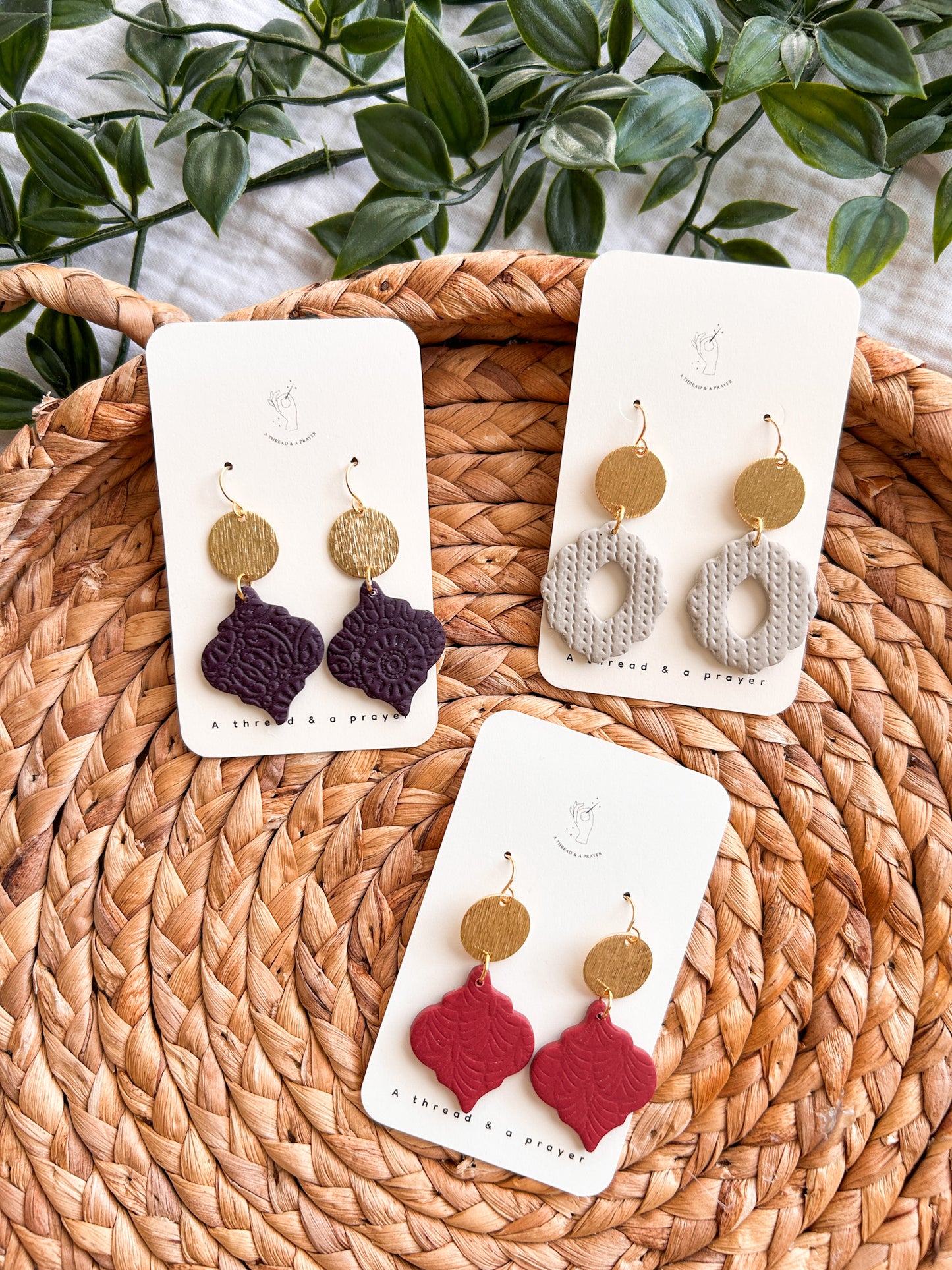 Keep it Simple Clay Dangle Earrings | Winter Fashion | Winter Color Earrings | Statement Earrings | Lightweight