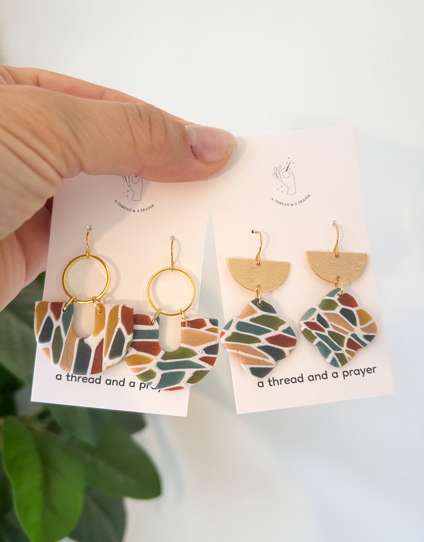 Winter Style Stained Glass Earrings