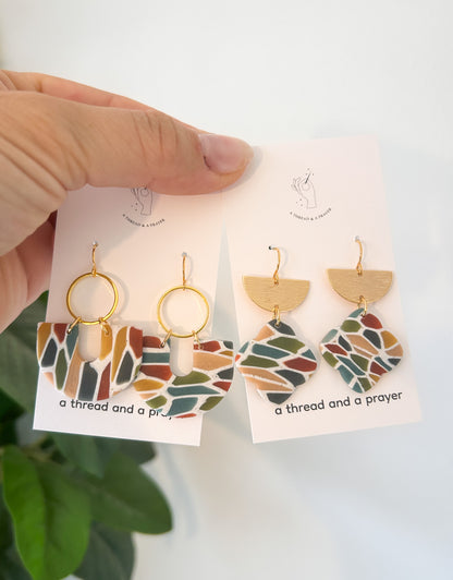 Winter Style Stained Glass Earrings