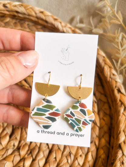 Winter Style Stained Glass Earrings