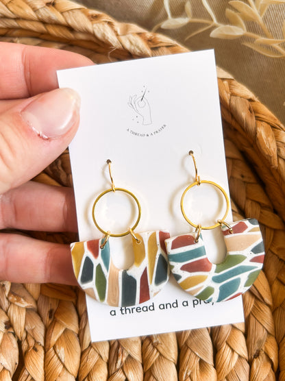 Winter Style Stained Glass Earrings