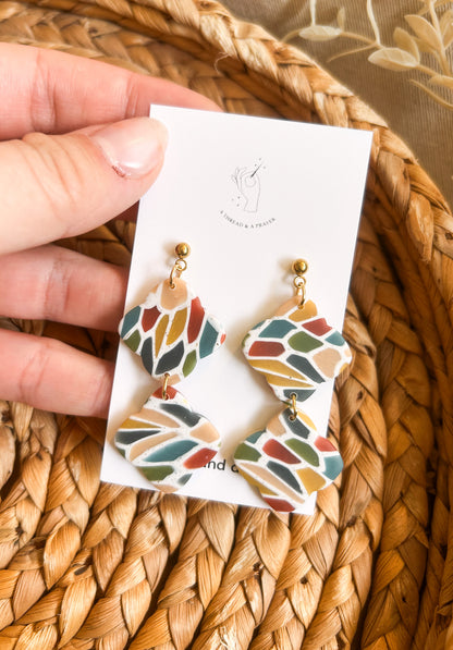 Winter Style Stained Glass Earrings