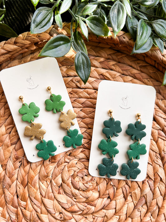 Luck of the Irish Shamrock Dangle Earrings | Party Earrings | Saint Patrick's Day | St. Pats | Lightweight Earrings