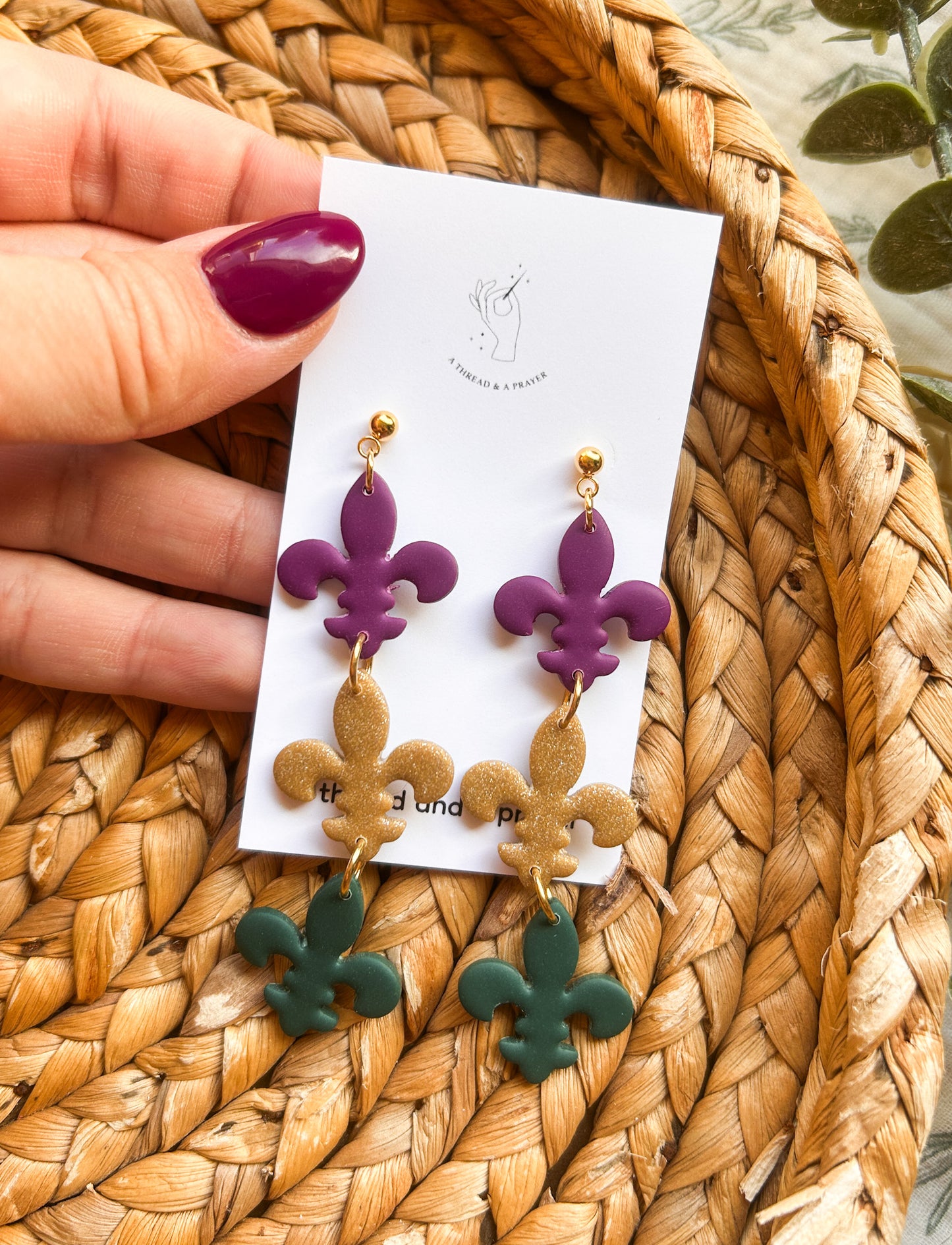 Mardi Gras Party Earrings | Fleur de Lis | New Orleans Style