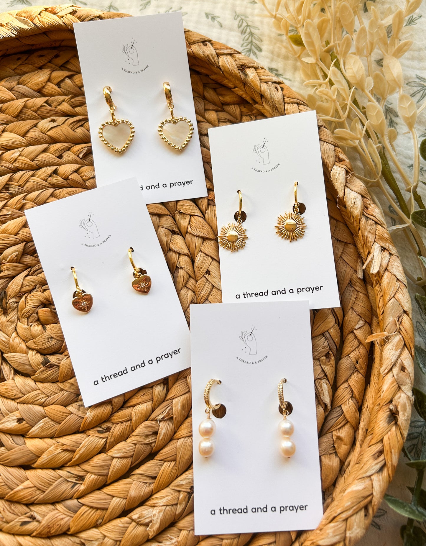 Dainty Gold Style Huggie Earrings | Gold Jewelry | Heart Dangles | Gal Pal Gifts