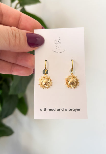 Dainty Gold Style Huggie Earrings | Gold Jewelry | Heart Dangles | Gal Pal Gifts