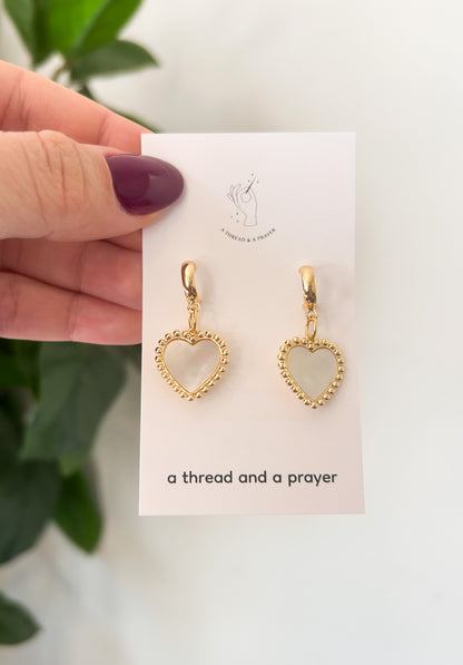 Dainty Gold Style Huggie Earrings | Gold Jewelry | Heart Dangles | Gal Pal Gifts