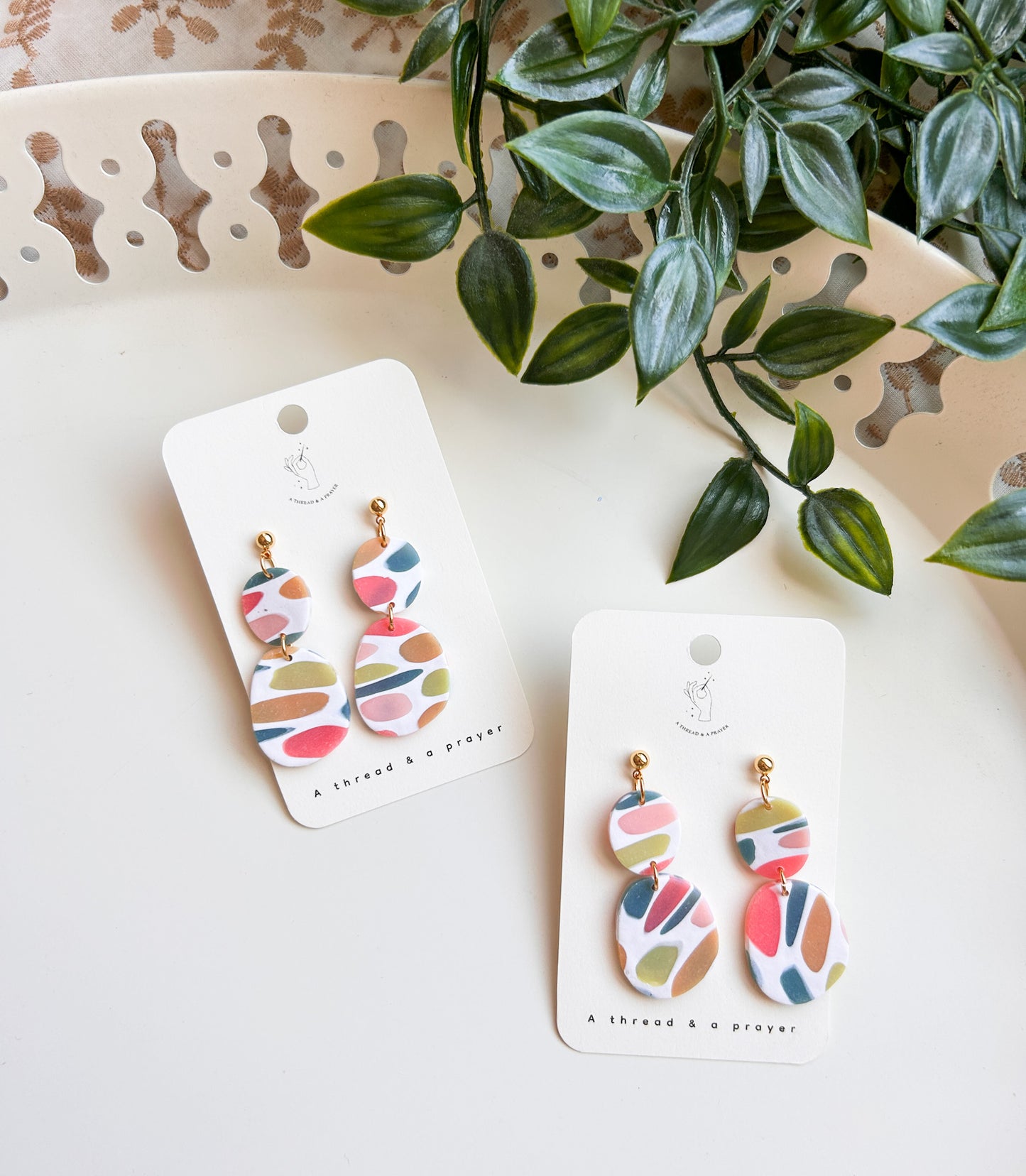 Dainty Stained Glass Dangle Earrings | Spring Fashion | Neons | Statement Earrings | Lightweight