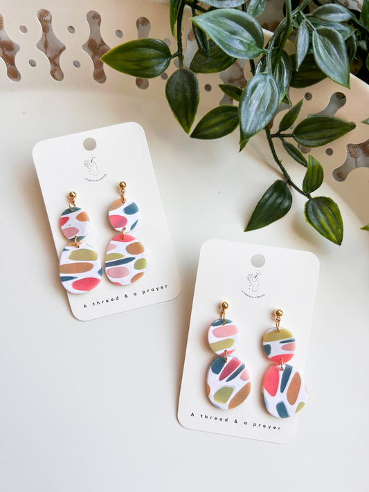 Dainty Stained Glass Dangle Earrings | Spring Fashion | Neons | Statement Earrings | Lightweight