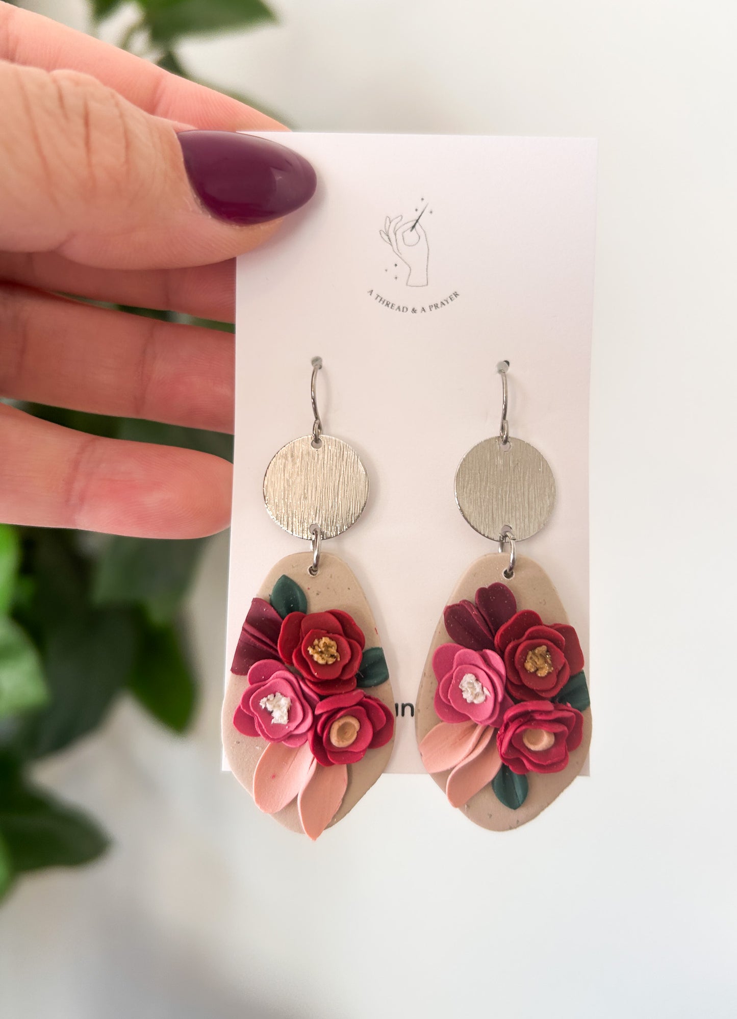 Winter Valentine's Day Inspired Floral Earrings