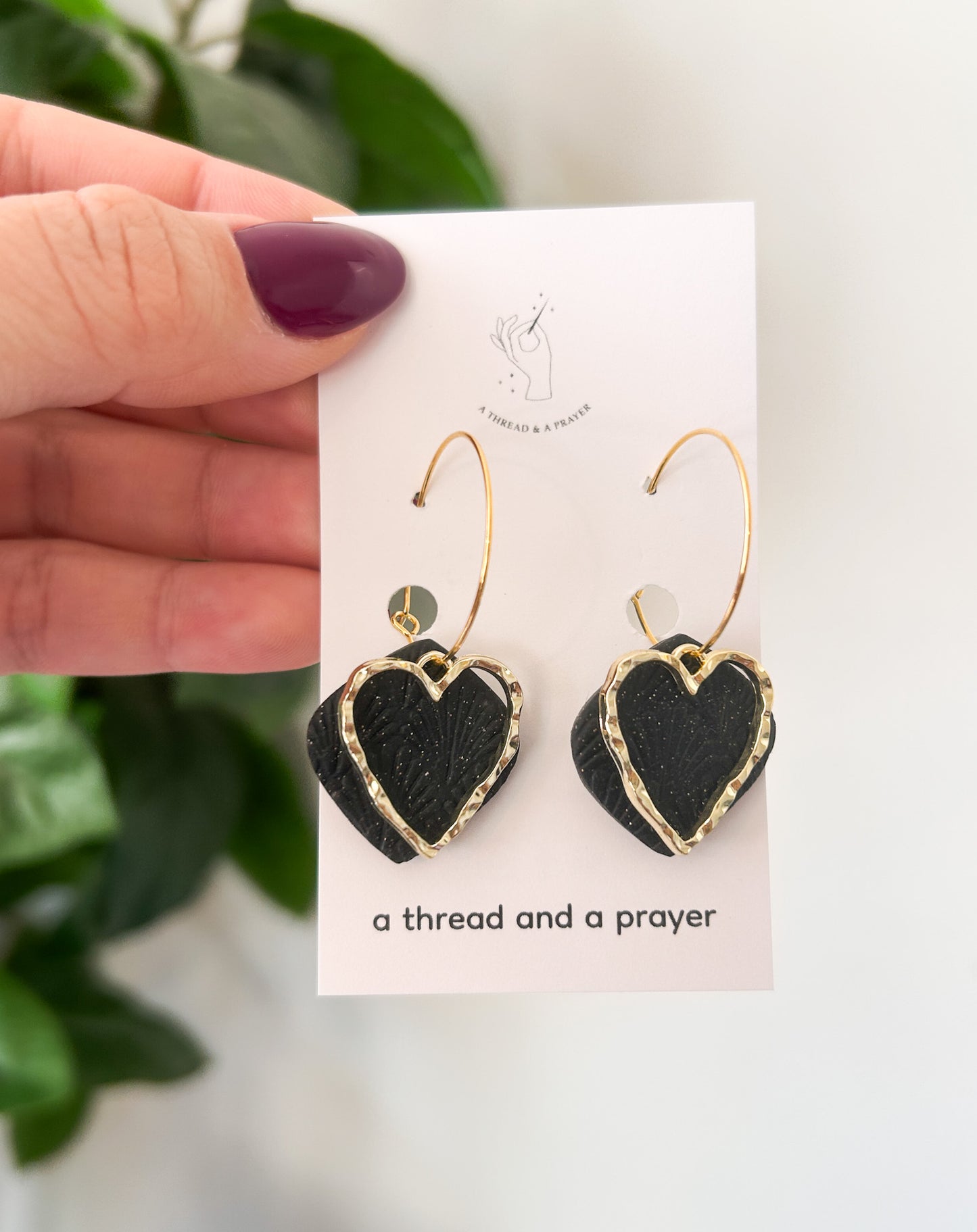 Gold Heart Accent Valentine's Day Hoops