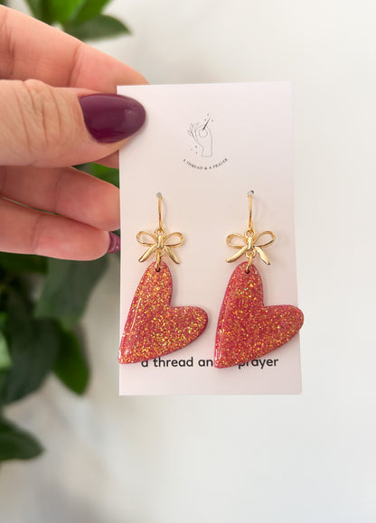 Glitter and Shine Heart Dangles | Valentine's Day | Gal Pal Gifts