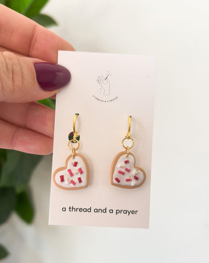 Dainty Heart Earrings | Pearls | Sugar Cookies