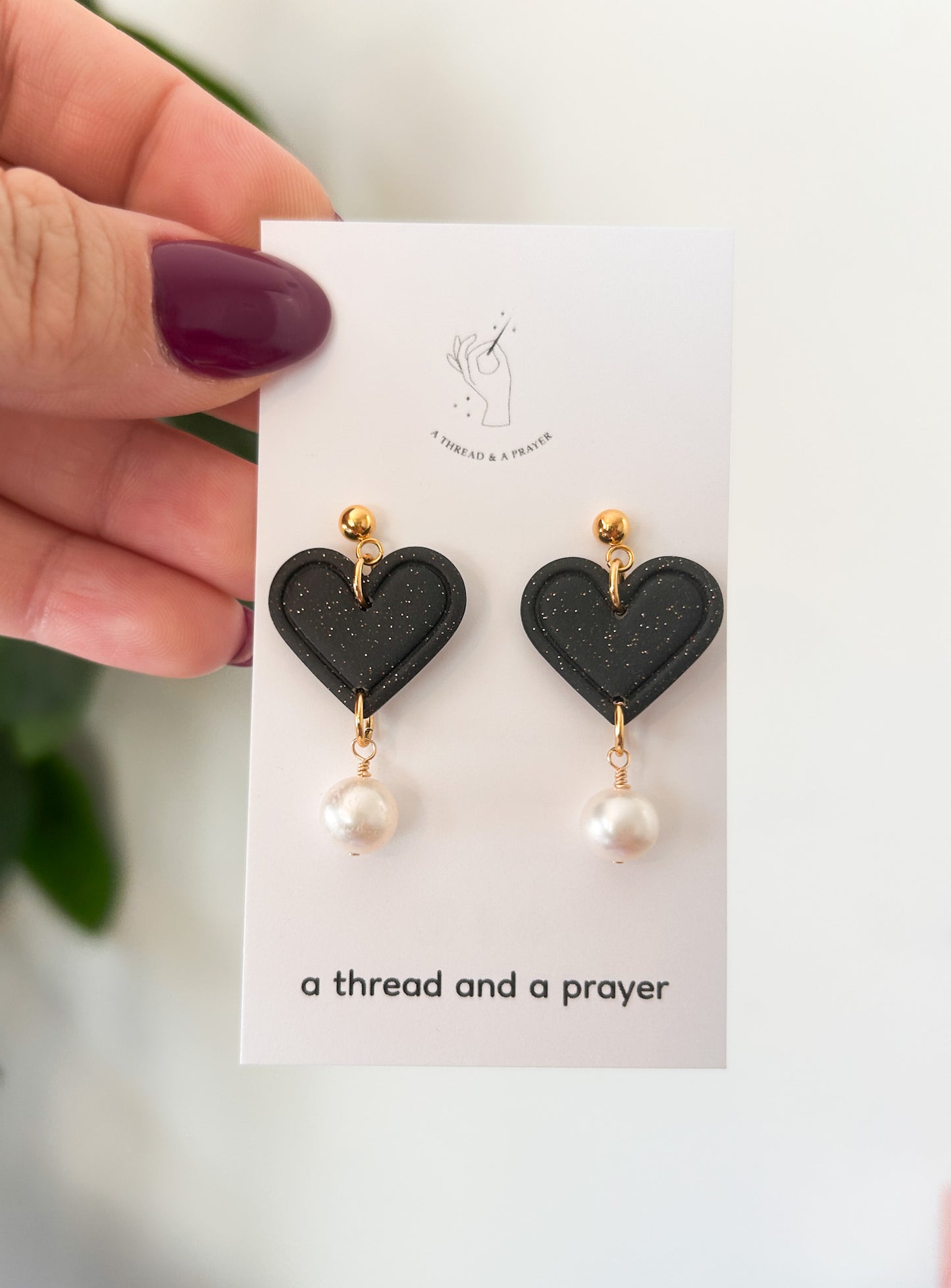 Dainty Heart Earrings | Pearls | Sugar Cookies